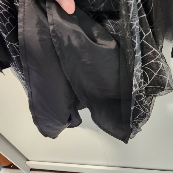 Cat & Jack Halloween Themed Long Sleeve Black Spider Web Dress - Large (10-12) - Picture 7 of 8